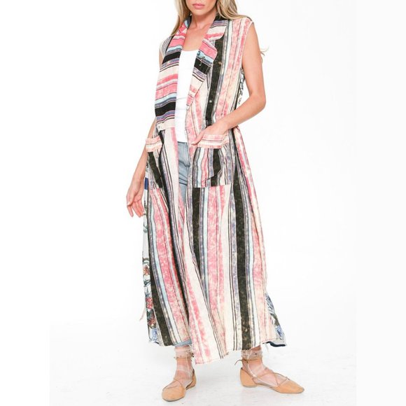Aratta Hold Your Breath Maxi Dress NWT • Reg $230 • Acid Wash • Floral • Striped - Picture 8 of 8